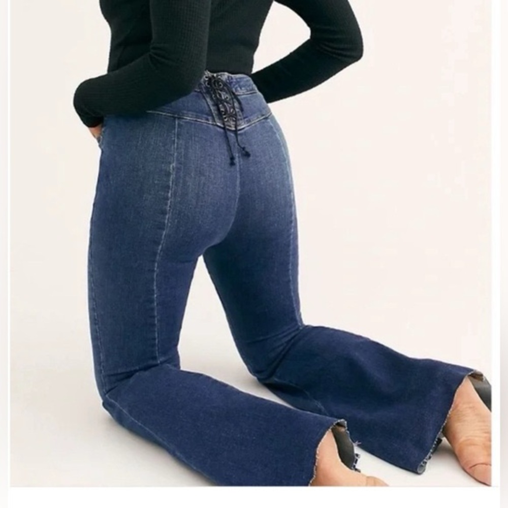 We The Free Dark Blue Flare Jeans